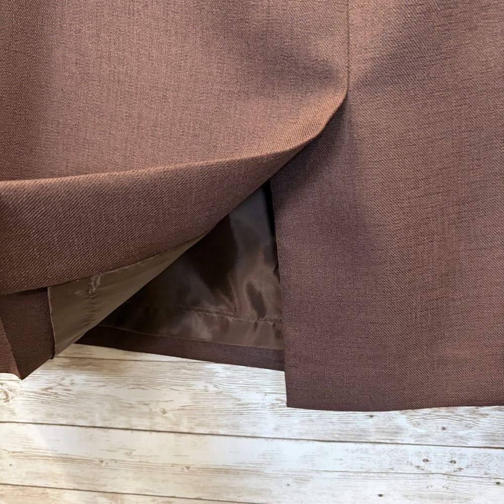 Vtg Le Suit Women 10 Skirt Suit Blazer Coral/Brown 2 Piece Tailored Equestrian - Picture 6 of 14
